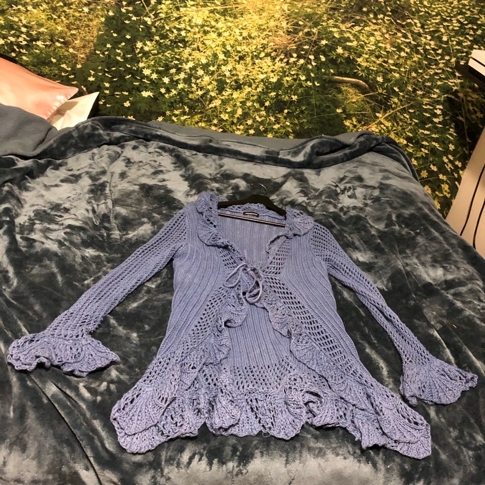 Romantic Blue Knit Sweater